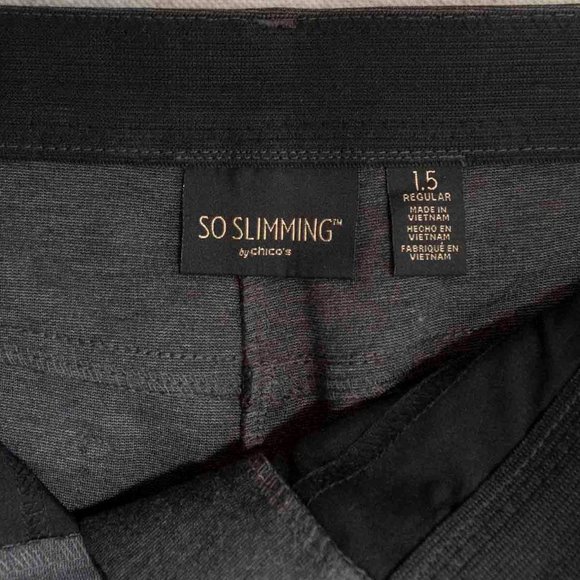 Chico's So Slimming Gray Ponte Straight Leg Pants size 10 - Picture 6 of 7
